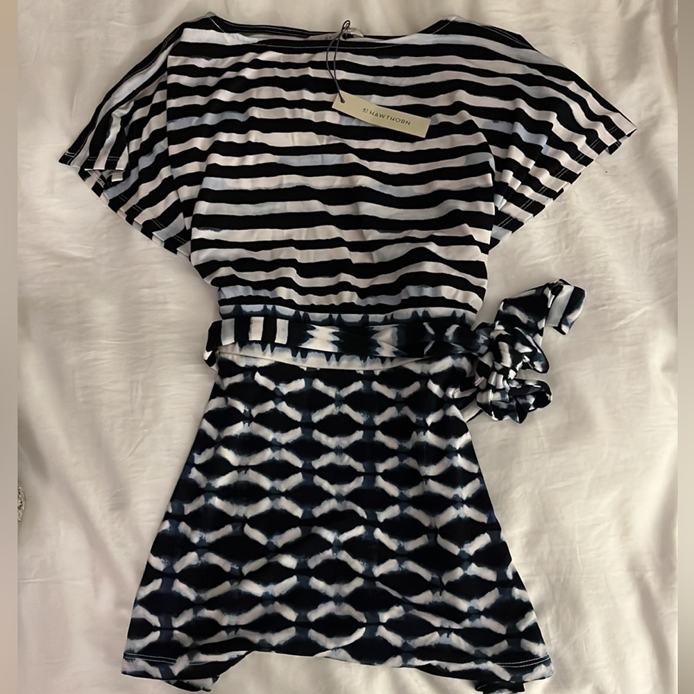 41 Hawthorn Adilette Moss Crepe Tie Waist Knit Top.
